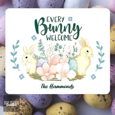 PERSONALIZED ALUMINUM SIGN Every Bunny Welcome Easter Decor Holiday Farmhouse Sign Sublimation MakerPlace by Michaels